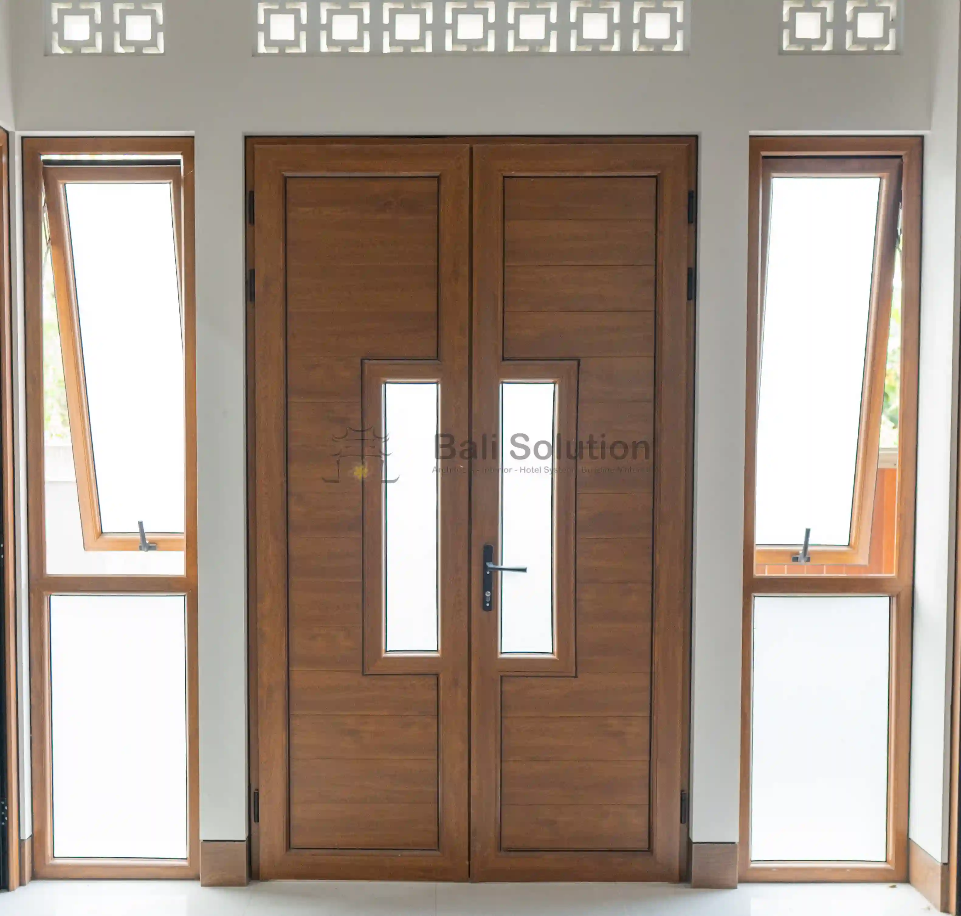 Pintu Swing UPVC 2 Daun (Kanan Kiri Kaca Mati)